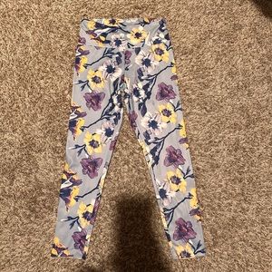 Bally blue flower patterned leggings